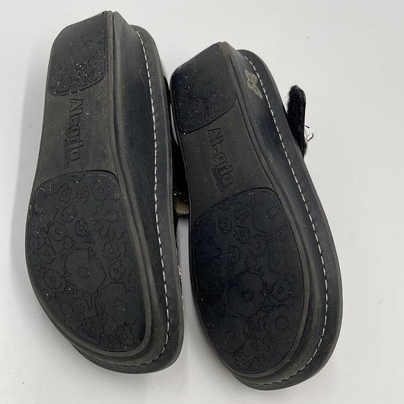 Alegria Mary Jane PAL-811 Black Leather Embroidered Design Shoes - Picture 7 of 8